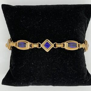 925 China Sterling Gold Vermeil Purple Amethyst Color Bracelet